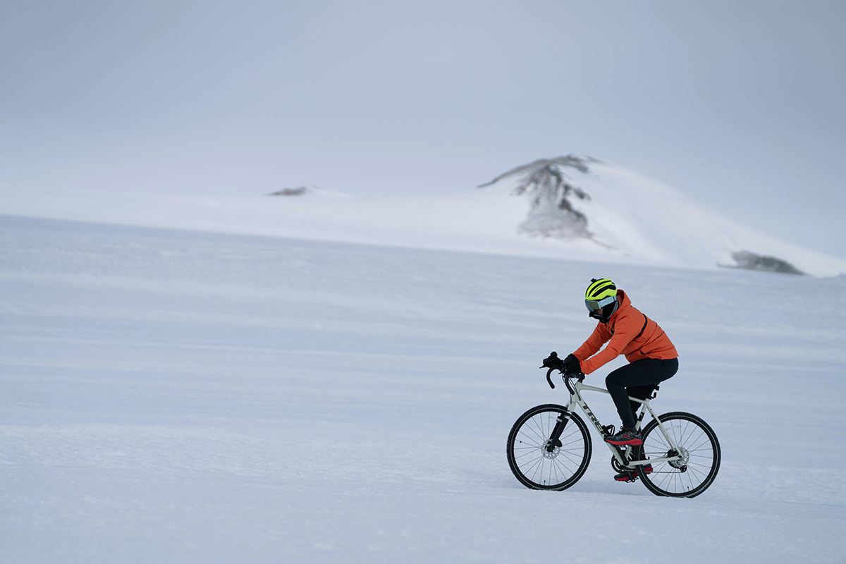 Raymond Braun bikes in Antarctica