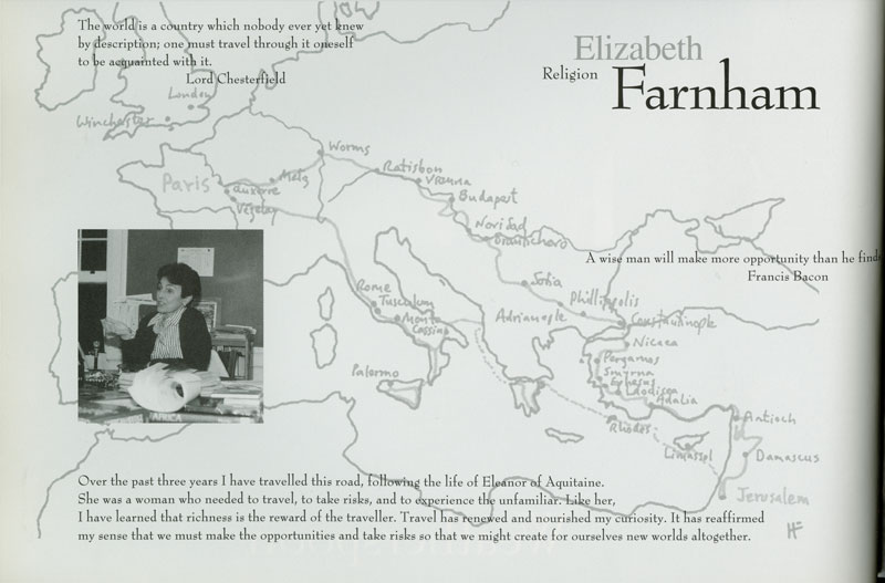 Elizabeth Farnham pictured in a map