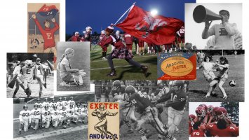 collage of Exeter athletics images current and historic