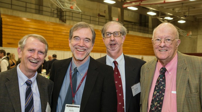 Curt Perry ’69, Kelly Teevan ’69, George Bain ’69 and Joe Bain ’41 at Exeter Leadership Weekend.