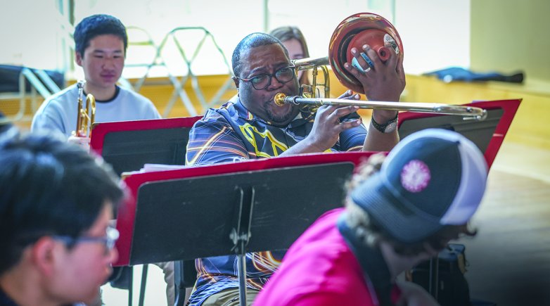 Ronnell Johnson plays with Exeter Jazz Ensemble