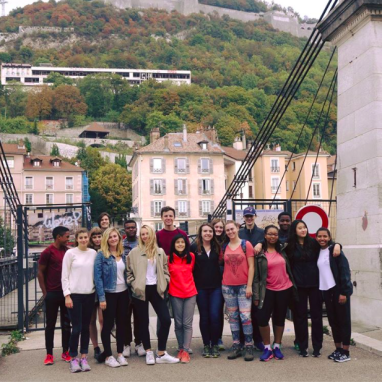 A group of students in Grenoble, France